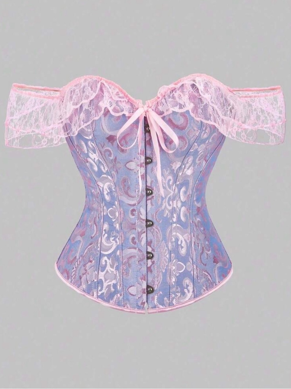 SHEIN Lace-Trim Off-Shoulder Corset Top